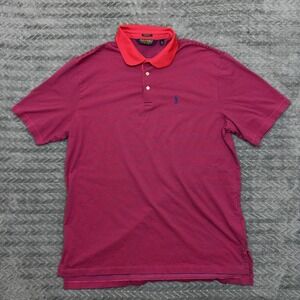 Polo Ralph Lauren Polo Shirt Men XL Red Golf Performance Pony Striped